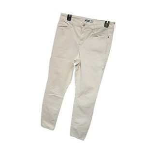 Old Navy Rockstar Super Skinny High Rise Corduroy Pants Cream Off-White Size 10